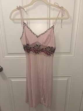 La Perla Blush Pink Floral-Embroidered Silk Chemise